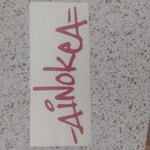Ainokea sticker peel away sticker red about 7-8" long